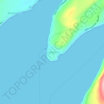 Topografisk kort Tolandona, højde, terræn