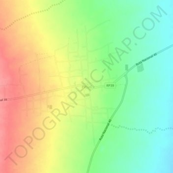 Topografisk kort Pituil, højde, terræn