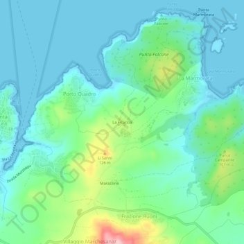 Topografisk kort La Ficaccia, højde, terræn