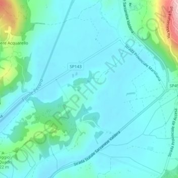 Topografisk kort Venelle, højde, terræn