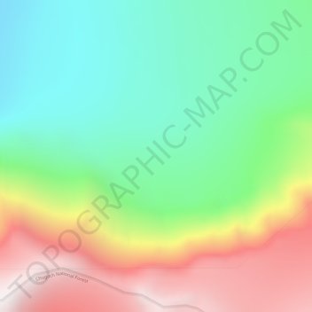 Topografisk kort Chugach Mountains, højde, terræn