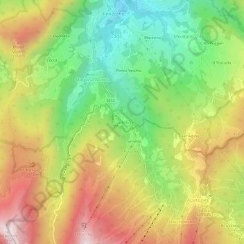 Topografisk kort Faidello, højde, terræn