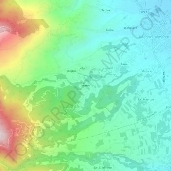Topografisk kort Morelli, højde, terræn