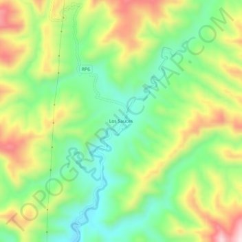 Topografisk kort Los Sauces, højde, terræn