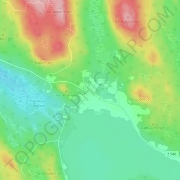 Topografisk kort Hunge, højde, terræn