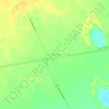 Topografisk kort Nahuel Mapá, højde, terræn