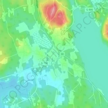 Topografisk kort Ör, højde, terræn