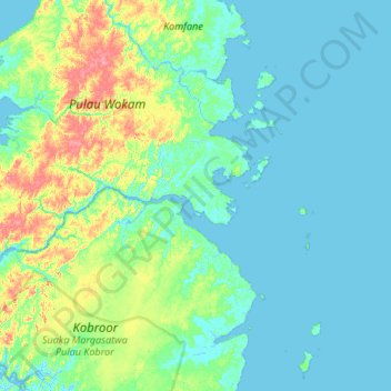Topografisk kort Sewer, højde, terræn
