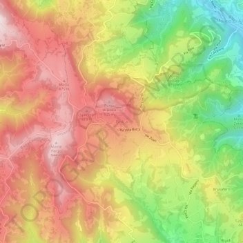 Topografisk kort Bolca, højde, terræn