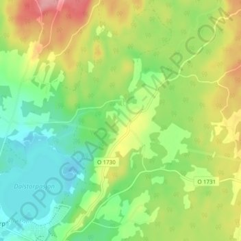 Topografisk kort Växtorp, højde, terræn