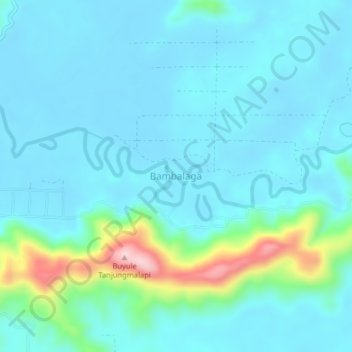 Topografisk kort Bambalaga, højde, terræn