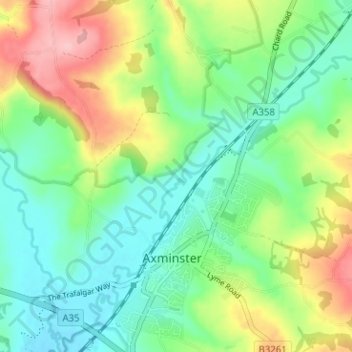 Topografisk kort Cloakham, højde, terræn