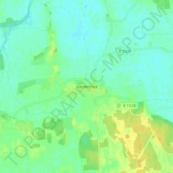 Topografisk kort Västerlösa, højde, terræn
