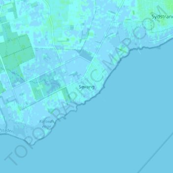 Topografisk kort Søvang, højde, terræn