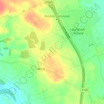 Topografisk kort Marton le Moor, højde, terræn
