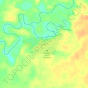 Topografisk kort Yaniruma, højde, terræn