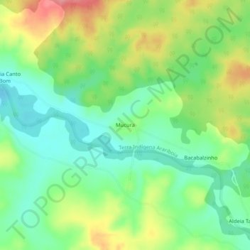 Topografisk kort Mucura, højde, terræn