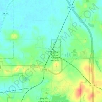 Topografisk kort Lincoln City, højde, terræn
