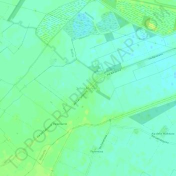 Topografisk kort Selva Malvezzi, højde, terræn