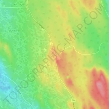 Topografisk kort Bunkris, højde, terræn