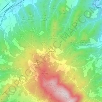 Topografisk kort Tassaia, højde, terræn