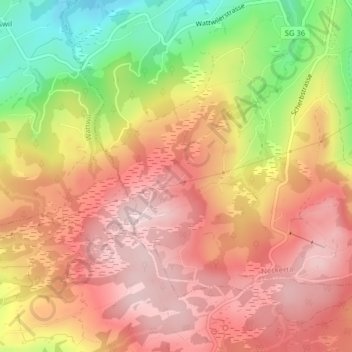 Topografisk kort Guggeien, højde, terræn