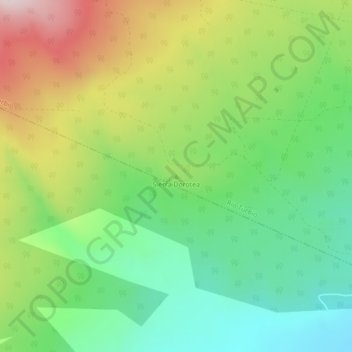 Topografisk kort Sierra Dorotea, højde, terræn