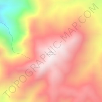 Topografisk kort Tanete Sarangsarang, højde, terræn