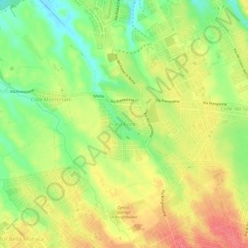 Topografisk kort Prato Fiorito, højde, terræn