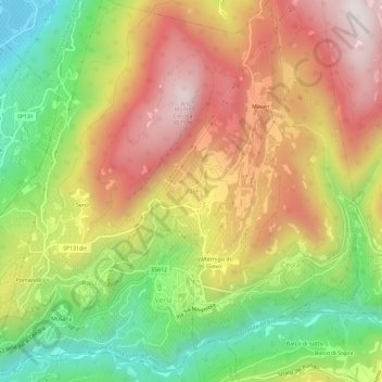 Topografisk kort Ville, højde, terræn