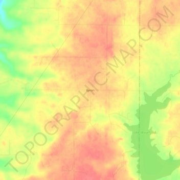 Topografisk kort Byron, højde, terræn