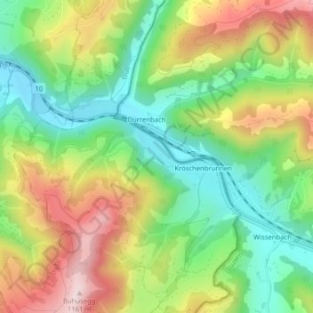 Topografisk kort Rappennest, højde, terræn