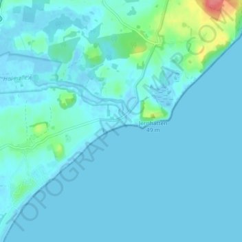 Topografisk kort Havmølle, højde, terræn