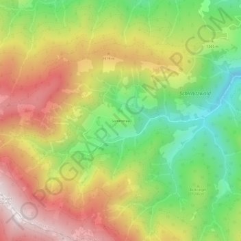 Topografisk kort Sommerau, højde, terræn