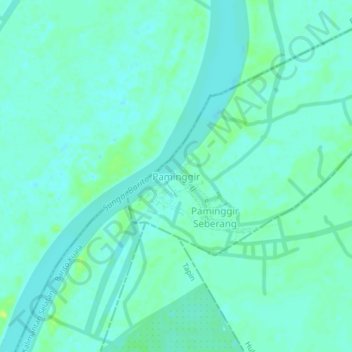 Topografisk kort Paminggir, højde, terræn