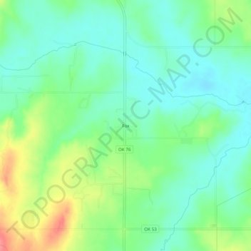 Topografisk kort Fox, højde, terræn