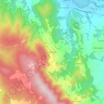 Topografisk kort Altrocanto, højde, terræn