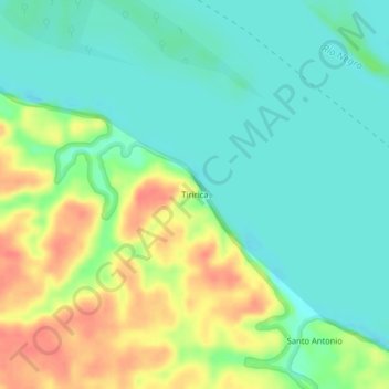 Topografisk kort Tiririca, højde, terræn