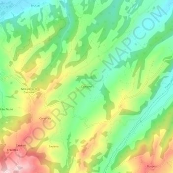 Topografisk kort Castione, højde, terræn