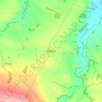 Topografisk kort Welton, højde, terræn