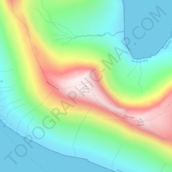 Topografisk kort Enni, højde, terræn