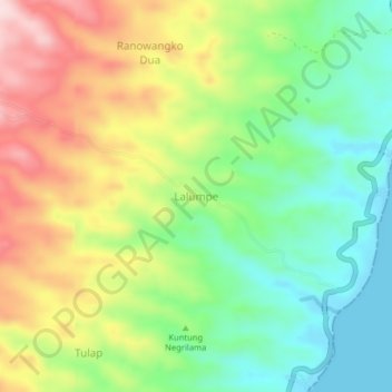 Topografisk kort Lalumpe, højde, terræn