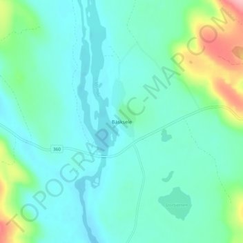 Topografisk kort Bäsksele, højde, terræn