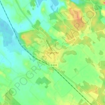 Topografisk kort Stigtomta, højde, terræn