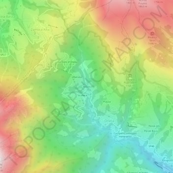Topografisk kort Molini, højde, terræn