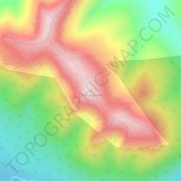 Topografisk kort Cerro Jeujepen, højde, terræn
