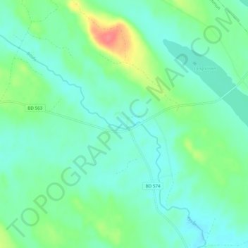 Topografisk kort Älvsborg, højde, terræn