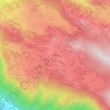 Topografisk kort Campaegli, højde, terræn