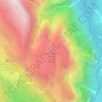 Topografisk kort Monte Specie, højde, terræn