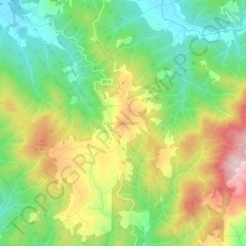 Topografisk kort San Pancrazio, højde, terræn